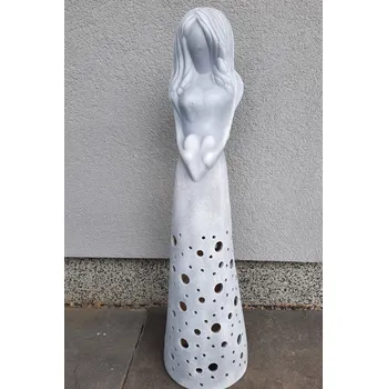 Zahradní dekorace Makra Anděl velký šedý 63 cm