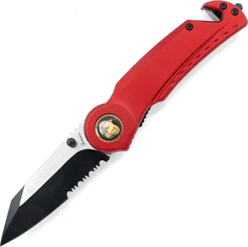 Bojový nůž Albainox Nůž zavírací SEG-2 FIREFIGHTER kombinované ostří ČERVENÝ