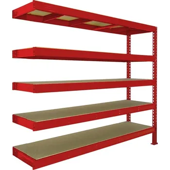 Dílenský regál Přístavek k regálu Trestles RNC 2200x2000x600, nosnost 4000 kg, 5 polic Barva: červená