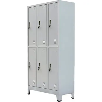 Šatní skříň Skříň se 6 přihrádkami, ocelová, 90x45x180 cm