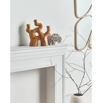 Váza Váza na květiny hnědá kamenina interiérová dekorace voděodolná ve tvaru korálu moderní design doplňky Beliani