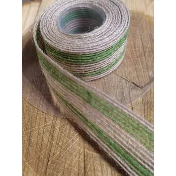 Stuha Jutová stuha 25 mm zelená