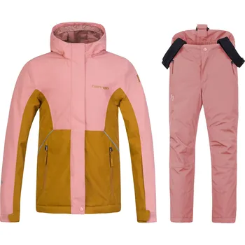 Dívčí bunda Dětský lyžařský komplet Vala Rosette/golden brown 134-140 + Akita Rosette 146-152