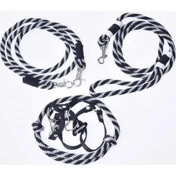 Hobby horsing Set Start Černý (ohlávka + nákrčník + vodítko + otěže) Velikost: M