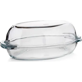 pekáč BORCAM Pekáč skleněný oválný s víkem 4,9 l