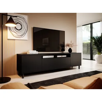 Televizní stolek TV stolek Logan 200 - Černá - 12 cm nožky