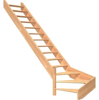 DOLLE PARIS - schody 1/4 levé bez podstupnic, dub lakovaný (Schody do 318cm.)