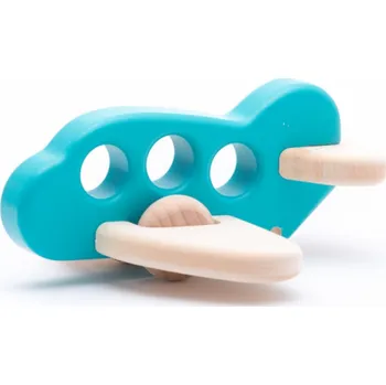 Dřevěná hračka Bajo Letadlo světle modré