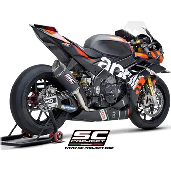 Výfuk pro motocykl SC Project Itálie Aprilia RSV4 výfukový systém SC Project 4-2-1 Titanium s koncovkou SC1-R carbon