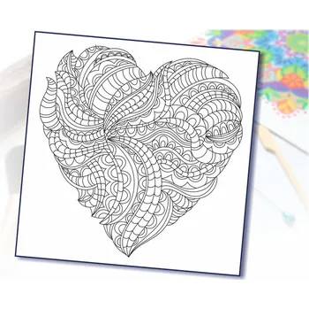 Radost v písku Šablona na pískování srdce zentangle Varianta: 490 x 490 mm