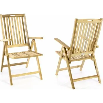 Sada zahradní skládací židle dřevěná DIVERO, 2 ks
