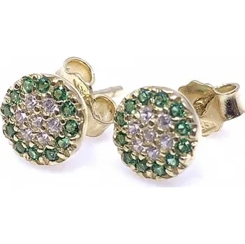 Náušnice Diante Zlaté náušnice se zeleným kamenem 59637322