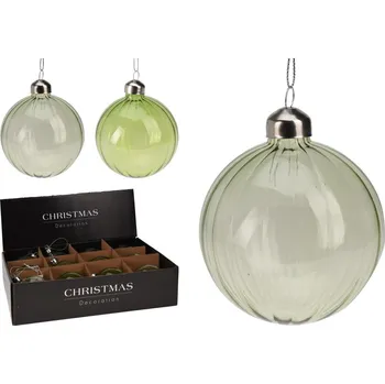 Vánoční ozdoba Ozdoba závěsná koule 8 cm sklo zelená mix