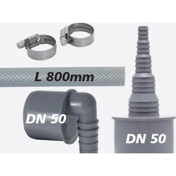 Kanalizační potrubí MIDAS SET (koncovka boční , přímá DN 50 , objímka 2x , trubka 800 mm)