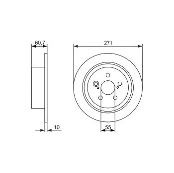 Brzdový kotouč Brzdové kotouče 271 mm Toyota AVENSIS kombi (_T22_) - BOSCH