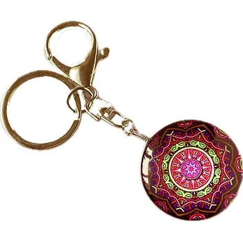 Mendosína Přívěsek na kabelku/klíče MANDALA vínová