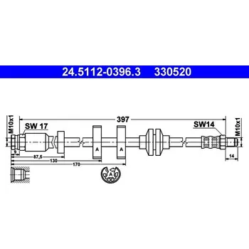 Brzdová hadice Brzdová hadice ATE 24.5112-0396.3