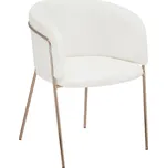 MOB Designové jídelní křeslo Tempo Kondela Adomar (slonovina + růžové zlato + chromová)