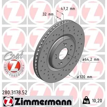 Brzdový kotouč Brzdový kotouč ZIMMERMANN 280.3178.52