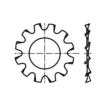 podložka Podložka vějířová vnější ozubení tvar A dle čsn 1744 A p 5.1 zinek bílý