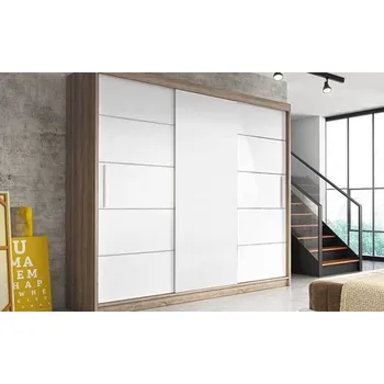 Šatní skříň Skříň Albatros 250cm dub sonoma/bílá/dub sonoma