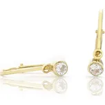 Diante Zlaté náušnice s bílým kamenem 31503320