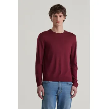 Pánské oblečení SVETR GANT EXTRAFINE MERINO WOOL C-NECK WINE RED