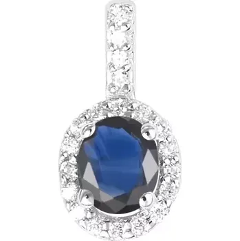 Přívěsek Dámský přívěsek bílé zlato 585/000 přírodní diamant 0.45 ct safír GKW52433-B-SAF