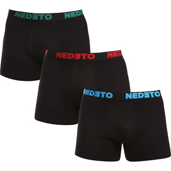 Boxerky 3PACK pánské boxerky Nedeto černé (3NB003b) L Možnost vrácení zboží ZDARMA do 120 dnů!