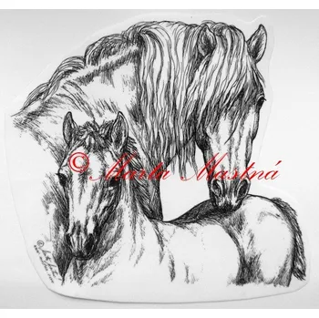 Samolepka hafling, pony, kůň, koně - archiv - Malá - přibližně jako pohlednice