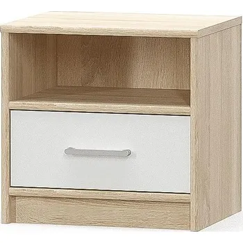 Noční stolek Noční stolek TIPS dub sonoma/bílá mat