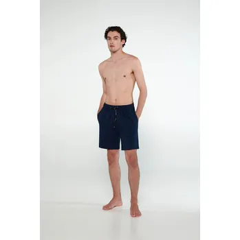 Vamp Modré Pohodlné Pánské Bavlněné Šortky na Volný Čas, blue oxford L i512_19934_253_4