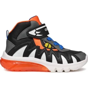 Chlapecká obuv Chlapecké tenisky Geox J CIBERDRON B 28-31 EU 30 Černá, Oranžová, Šedá, Bílá