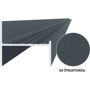 Příslušenství pro plot Hliníkový uchytávací profil pro lamely, tvar UT, šířka 50 mm, antracit RAL7016 se strukturou 3m +/- 5mm (AL-UTP2-AS-3)