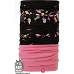 Dráče Nákrčník multi fleece - vzor 48, černá / růžová Barva: Růžová, Velikost: S