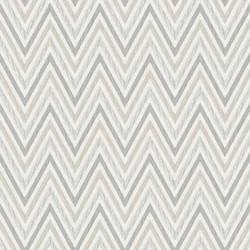 Tapeta AdaWall Geometrická vliesová tapeta na zeď, šedo-béžová, cik cak vzor, 1509-3, Vera, AdaWall, velikost 10 x 1,06 m