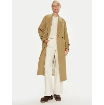 Dámský kabát Tommy Hilfiger Vlněný kabát WW0WW43602 Béžová Regular Fit 36
