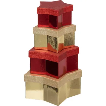 Příbor Atmosphera Sada dárkových krabiček ve tvaru hvězdy, 4 ks