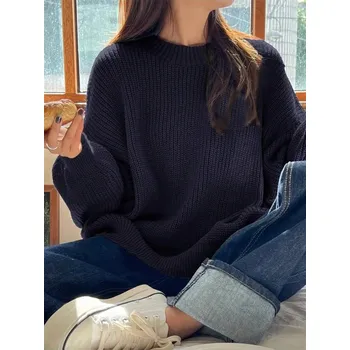 Dámský svetr 13242 Dewberry Oversize Women Sweater-NAVY dewberry černá 2938025