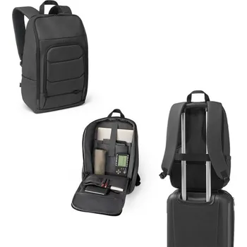 turistický batoh TOULON. Batoh na notebook vyrobený z vysokohustotního recyklovaného polyesteru 600D s voděodolnou úpravou 16", Firemní dárkové předměty s vlastním potiskem