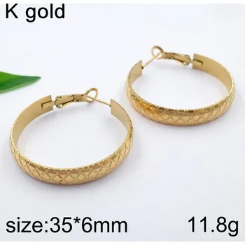 Náušnice Náušnice z chirurgické oceli, Kruhy zlacené s gravírem 21080