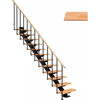 DOLLE SYDNEY - modulové schody přímé do 292 cm, zábradlí CLASSIC II (Přímé vedení 12 nášlapů)