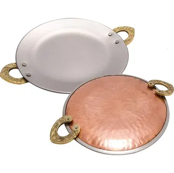 Pánev Měděná a ocelová servírovací pánev s držadly 20cm