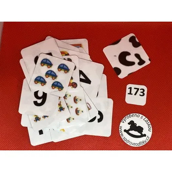 Pexeso HandMade by VeJa Velké pexeso vel.XL č.173 - počítání 0-9 (24kousků)