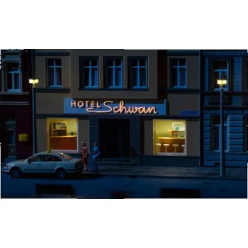 Modelová železnice H0 - LED osvětlení -Hotel Schwan-