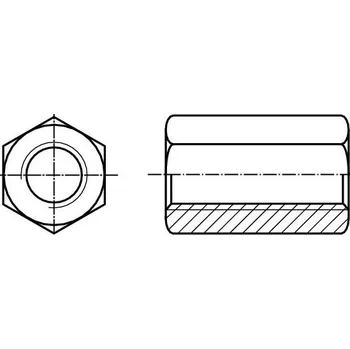 Matice Matice šestihranné prodlužovací 3D dle din 6334 m14x30 pevnost 5.8 zinek bílý