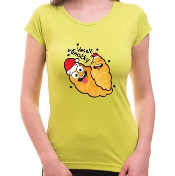 Pánské oblečení Tričko - Veselé Vánočky, Barva látky Limetková zelená (Pouze Dámsky střih!), Střih Dámsky, Velikost --VYBERTE VELIKOST--