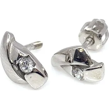 Náušnice Diante Zlaté náušnice s bílým kamenem 31501777