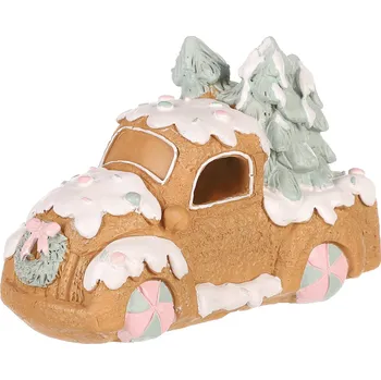 Vánoční dekorace Perníkové autíčko - zdobené, LED