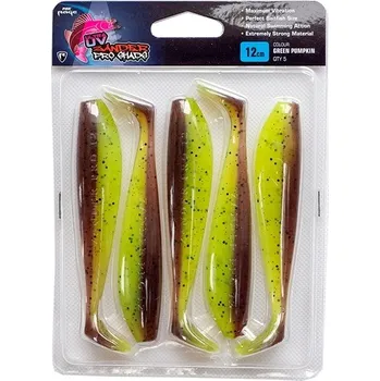 Umělá nástraha FOX RAGE - Gumová nástraha Zander Pro Shad Ultra UV Single Colour Packs Green Pumpkin 7,5 cm 5 ks